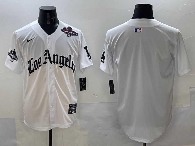 Men Los Angeles Dodgers Blank White Five generations Joint Name 2025 Nike MLB Jersey style 35